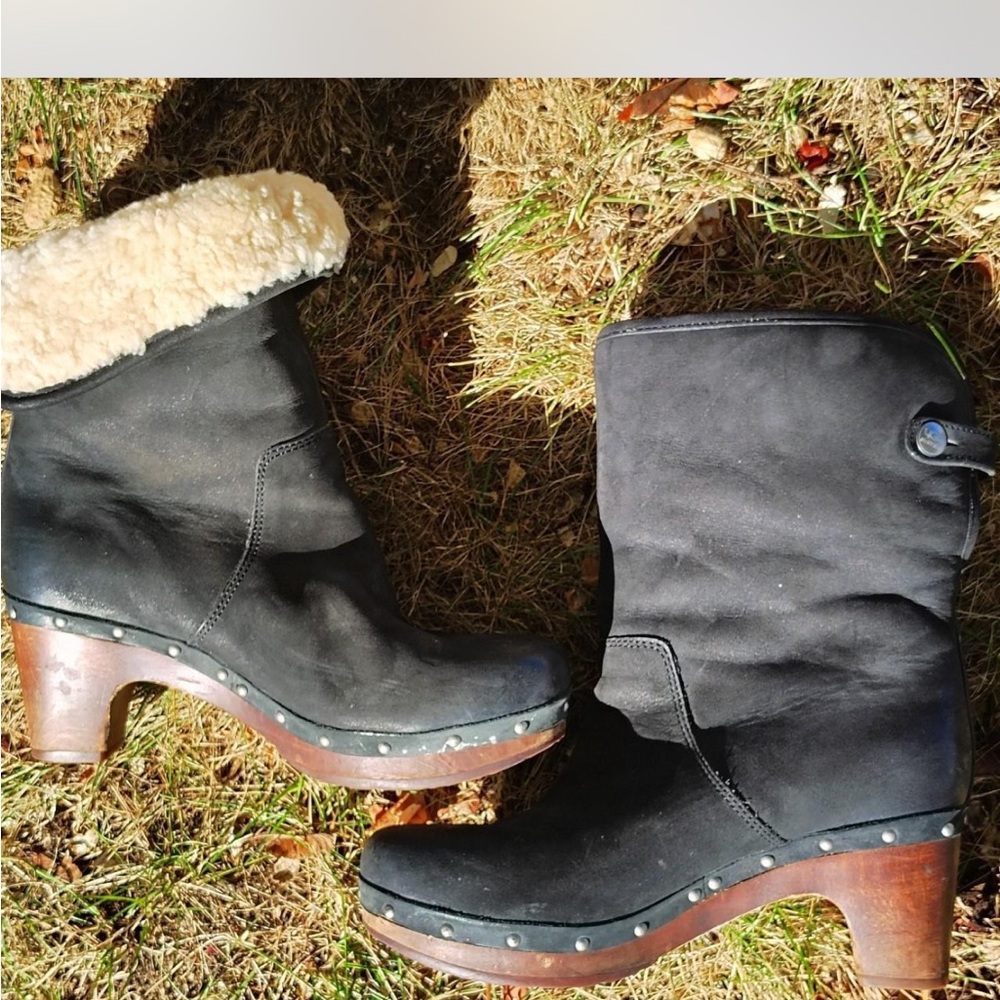 UGG Suede Women's Boots with Wooden Heel